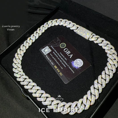 Iced Out Rose Gold Plated Moissanite Cuban Chain