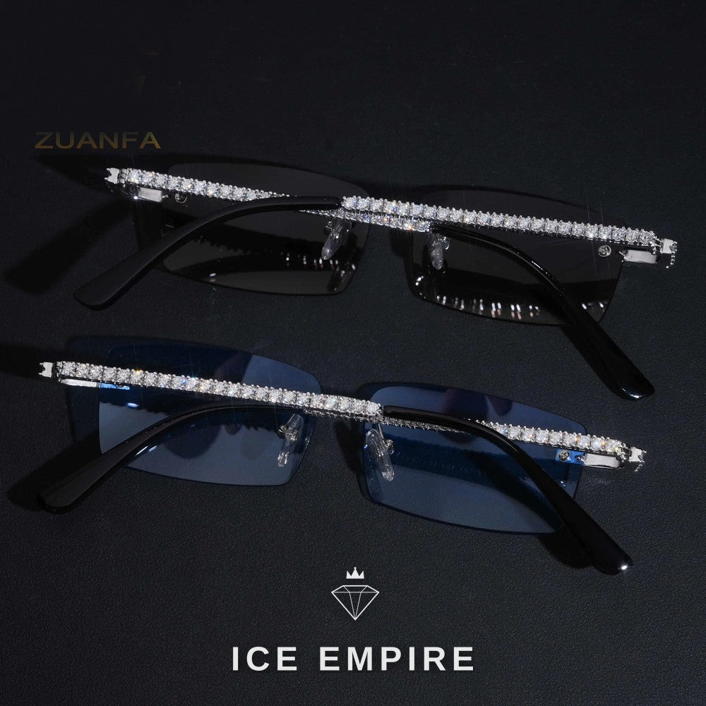 Iced Out 925 Silver Moissanite Glasses