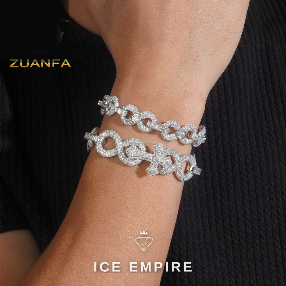Iced Out 925 Silver Moissanite Cuban Chain