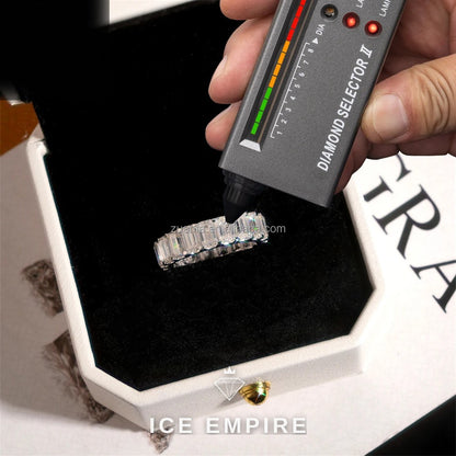 Iced Out 925 Silver Moissanite Ring