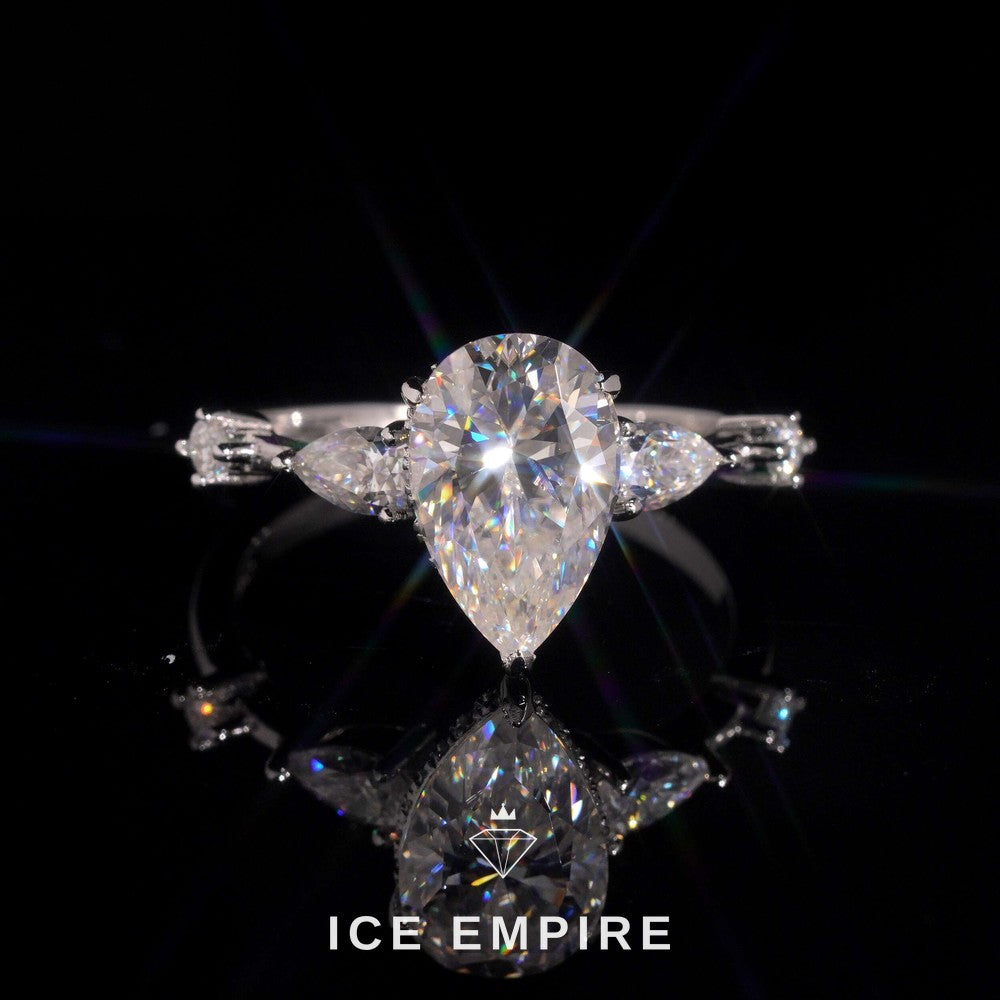 Iced Out 18K Gold Moissanite Wedding Band