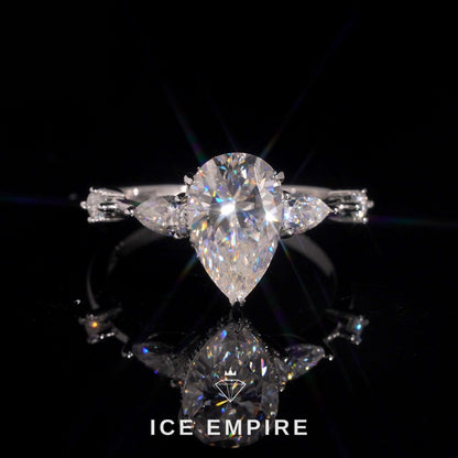 Iced Out 18K Gold Moissanite Wedding Band