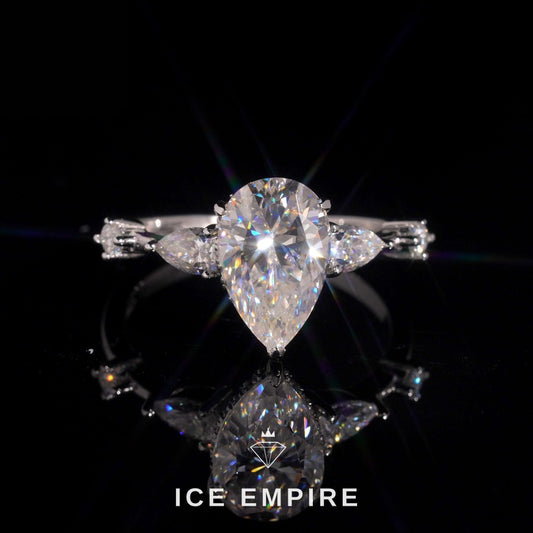 Iced Out 18K Gold Moissanite Wedding Band