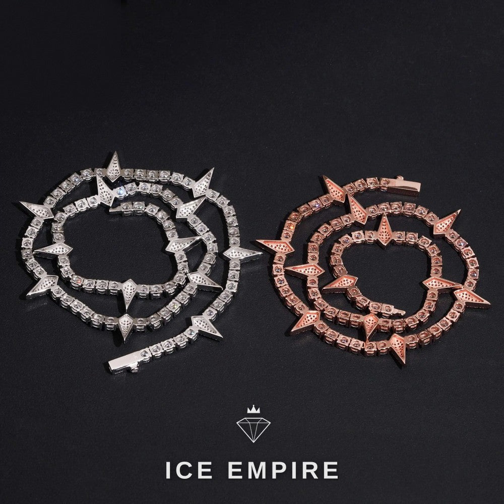 Iced Out 925 Silver Moissanite Tennis Chain