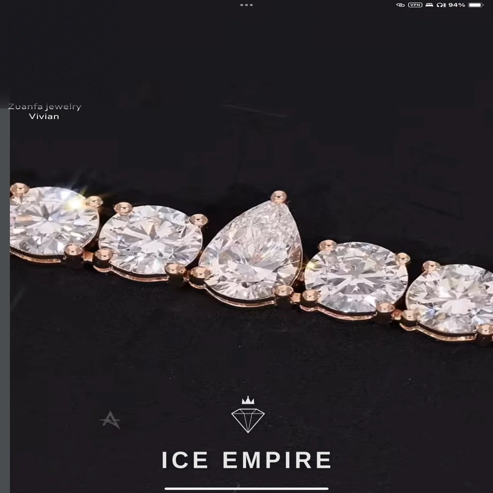 Iced Out Rose Gold Plated Moissanite Cuban Chain