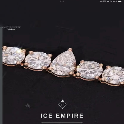Iced Out Rose Gold Plated Moissanite Cuban Chain