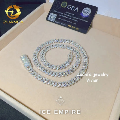 Iced Out Rose Gold Plated Moissanite Cuban Chain