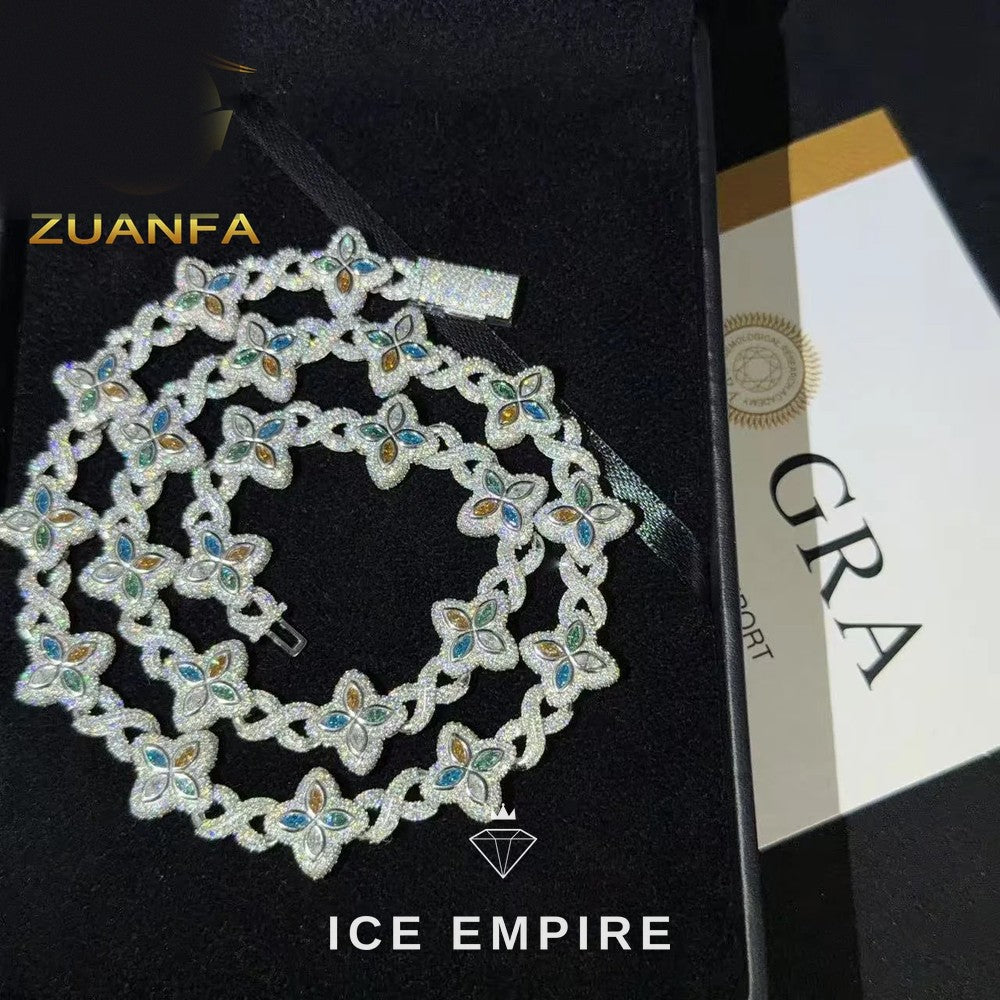 Iced Out Rose Gold Plated Moissanite Cuban Chain