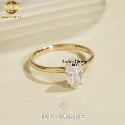 Iced Out Rose Gold Plated Moissanite Engagement Ring