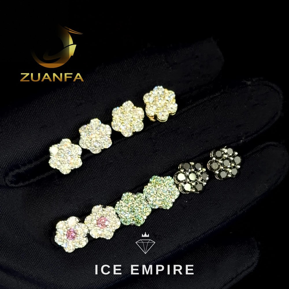 Iced Out 925 Silver Moissanite Earrings