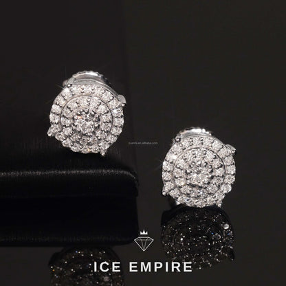 Iced Out Cluster Gold Plated Lab Grown Diamond Stud Earrings