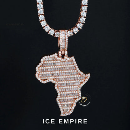 Iced Out Baguette 925 Silver Pendant