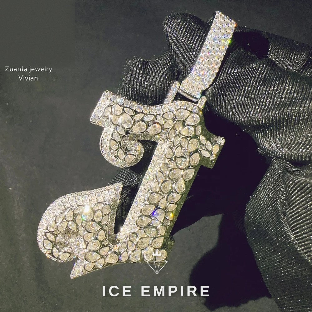 Iced Out Cross 925 Silver Moissanite Pendant