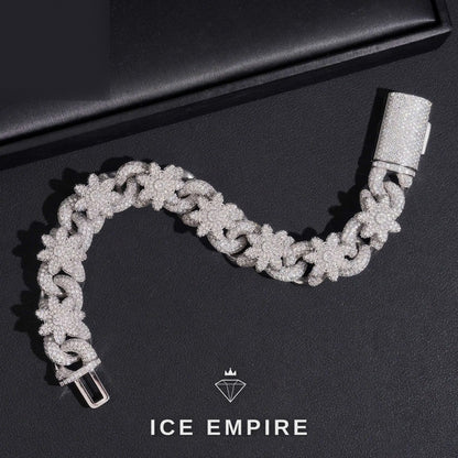 Iced Out 925 Silver Moissanite Cuban Chain