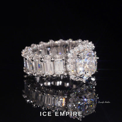 Iced Out 14K Gold Lab Grown Diamond Wedding Band