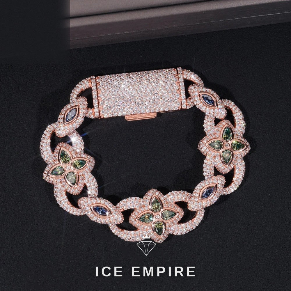Iced Out 925 Silver Moissanite Cuban Chain