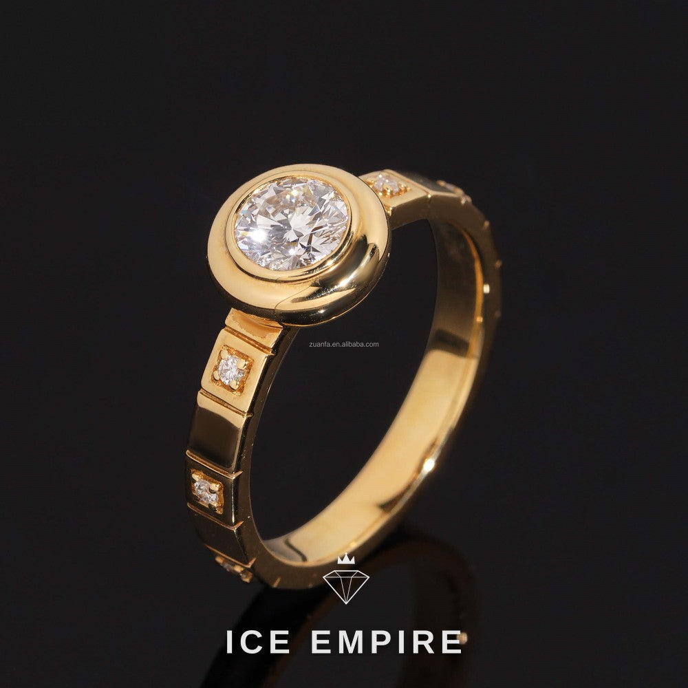Iced Out 18K Gold Lab Grown Diamond Engagement Ring