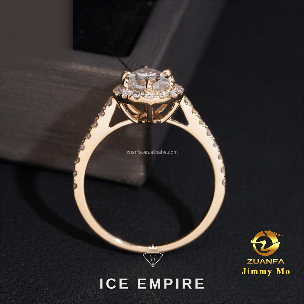Iced Out 14K Gold Lab Grown Diamond Engagement Ring
