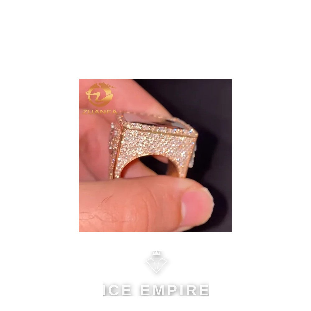 Iced Out 925 Silver Moissanite Ring