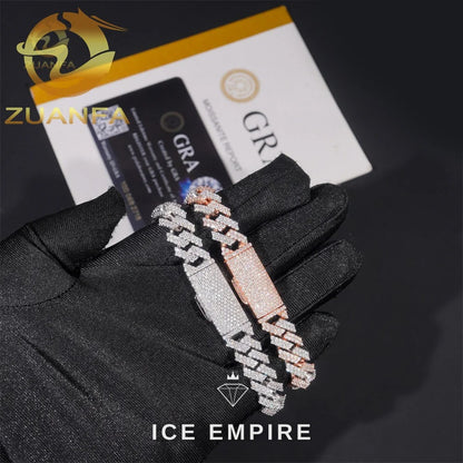 Iced Out Rose Gold Plated Moissanite Cuban Chain