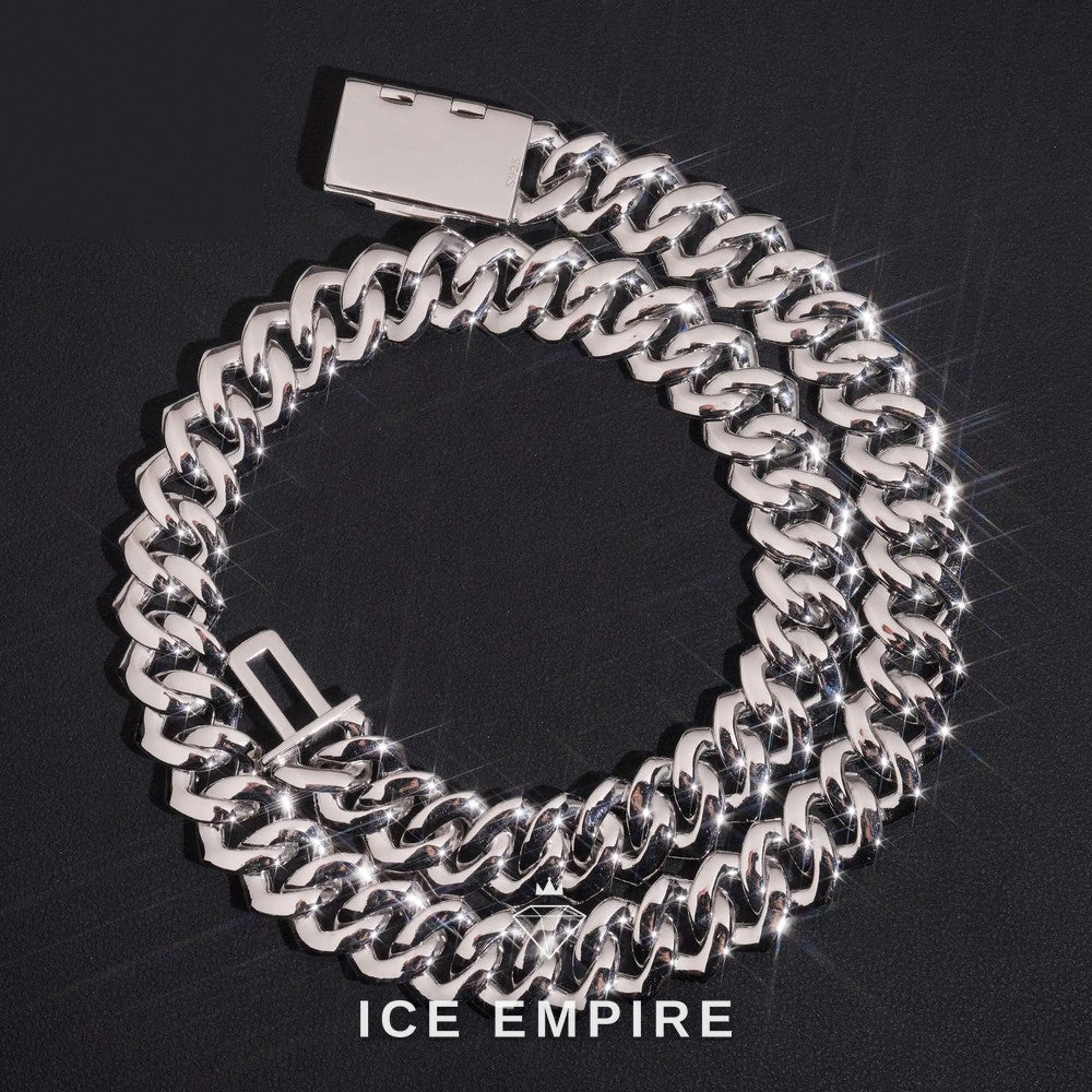 Iced Out Rose Gold Plated Moissanite Cuban Chain