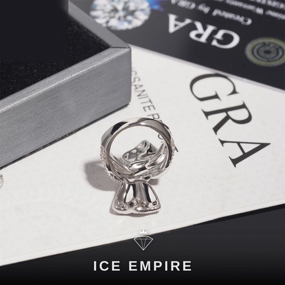 Iced Out 925 Silver Moissanite Ring