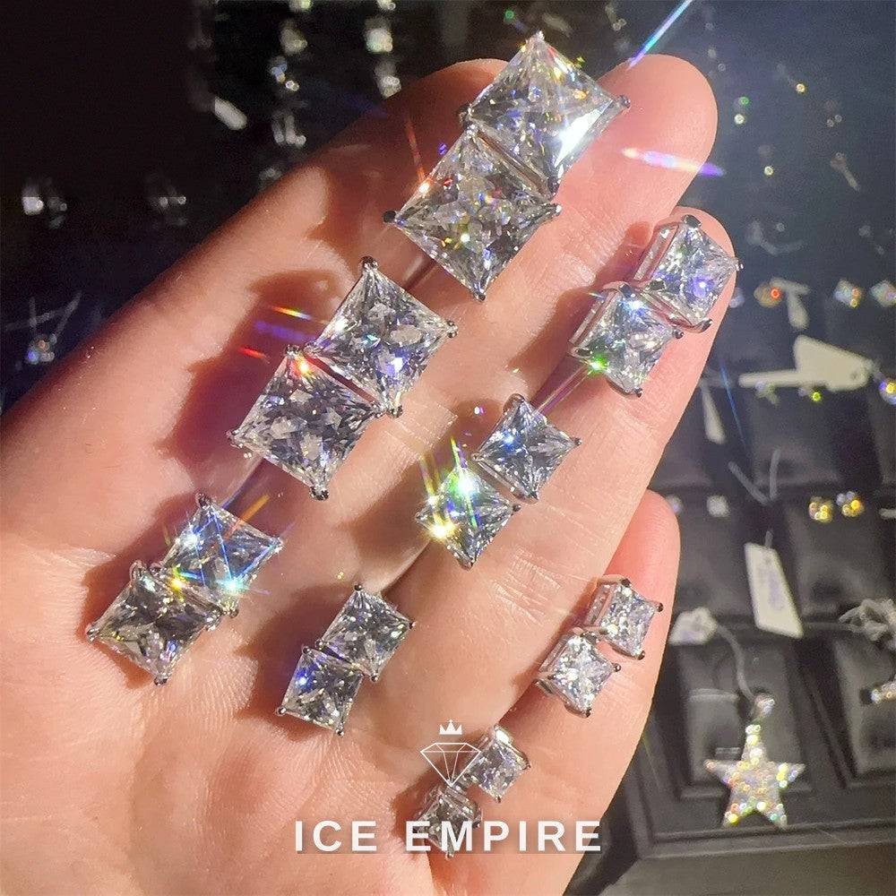 Iced Out 925 Silver Moissanite Earrings