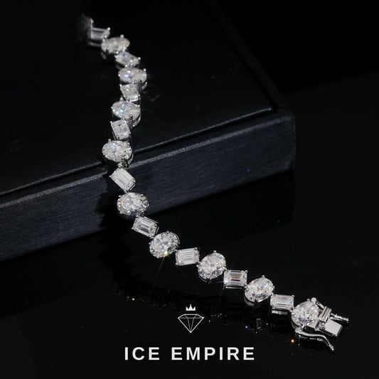 Iced Out 925 Silver Moissanite Tennis Chain