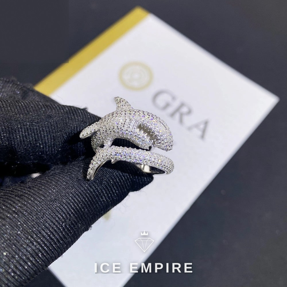 Iced Out 925 Silver Moissanite Ring