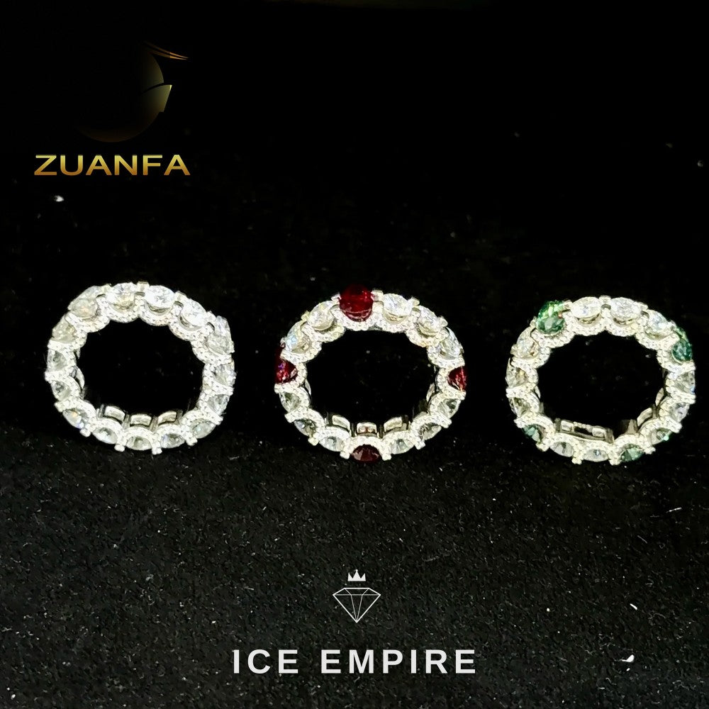 Iced Out 925 Silver Moissanite Ring