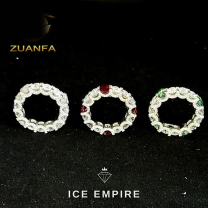 Iced Out 925 Silver Moissanite Ring