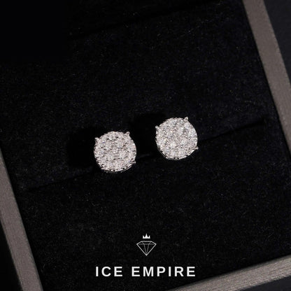 Iced Out 14K Gold Moissanite Stud Earrings