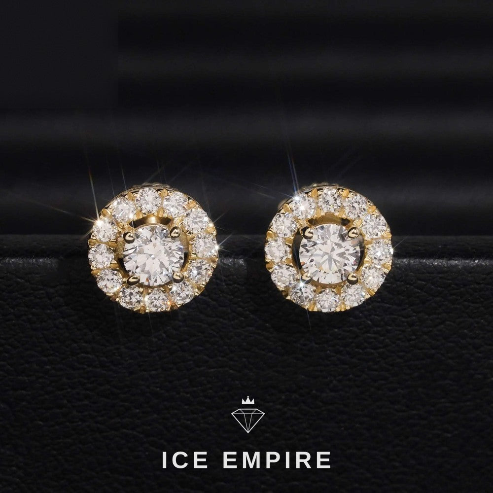 Iced Out Cluster Rose Gold Plated Lab Grown Diamond Earrings