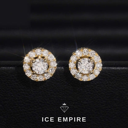 Iced Out Cluster Rose Gold Plated Lab Grown Diamond Earrings