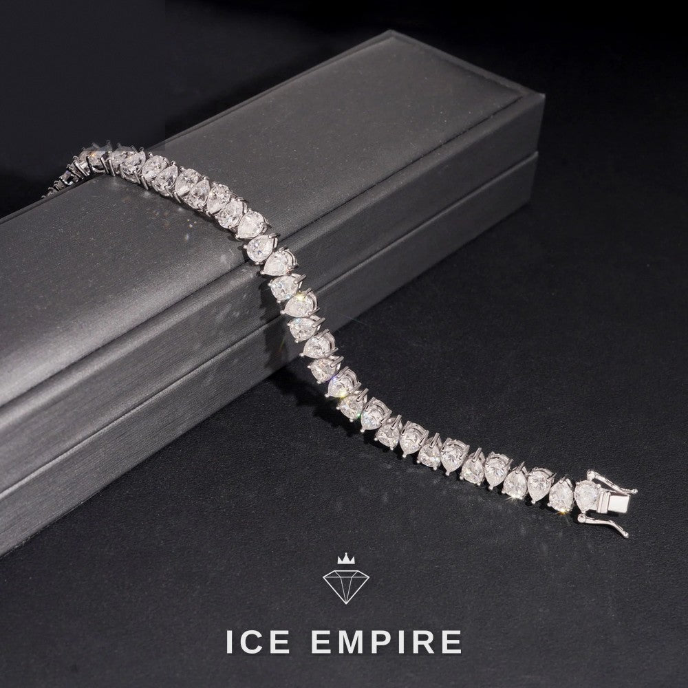 Iced Out 925 Silver Moissanite Tennis Bracelet