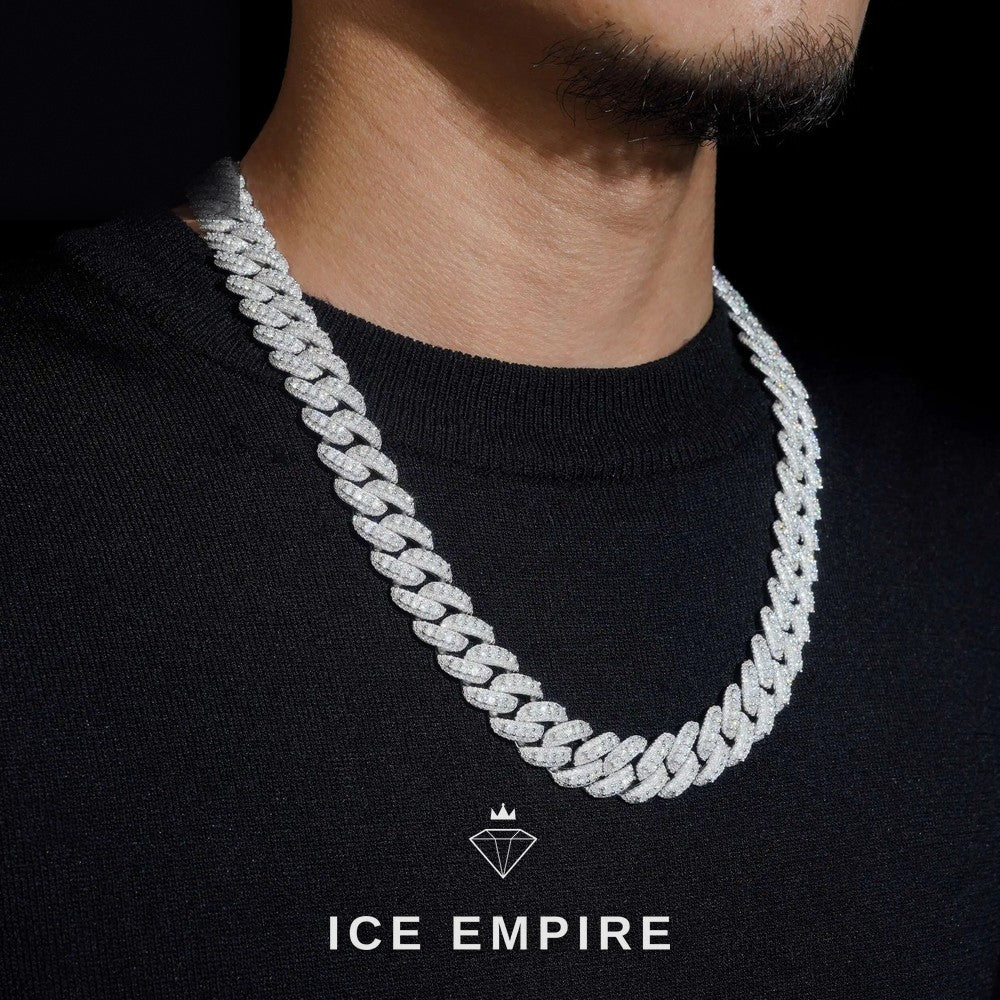 Iced Out Rose Gold Plated Moissanite Cuban Chain