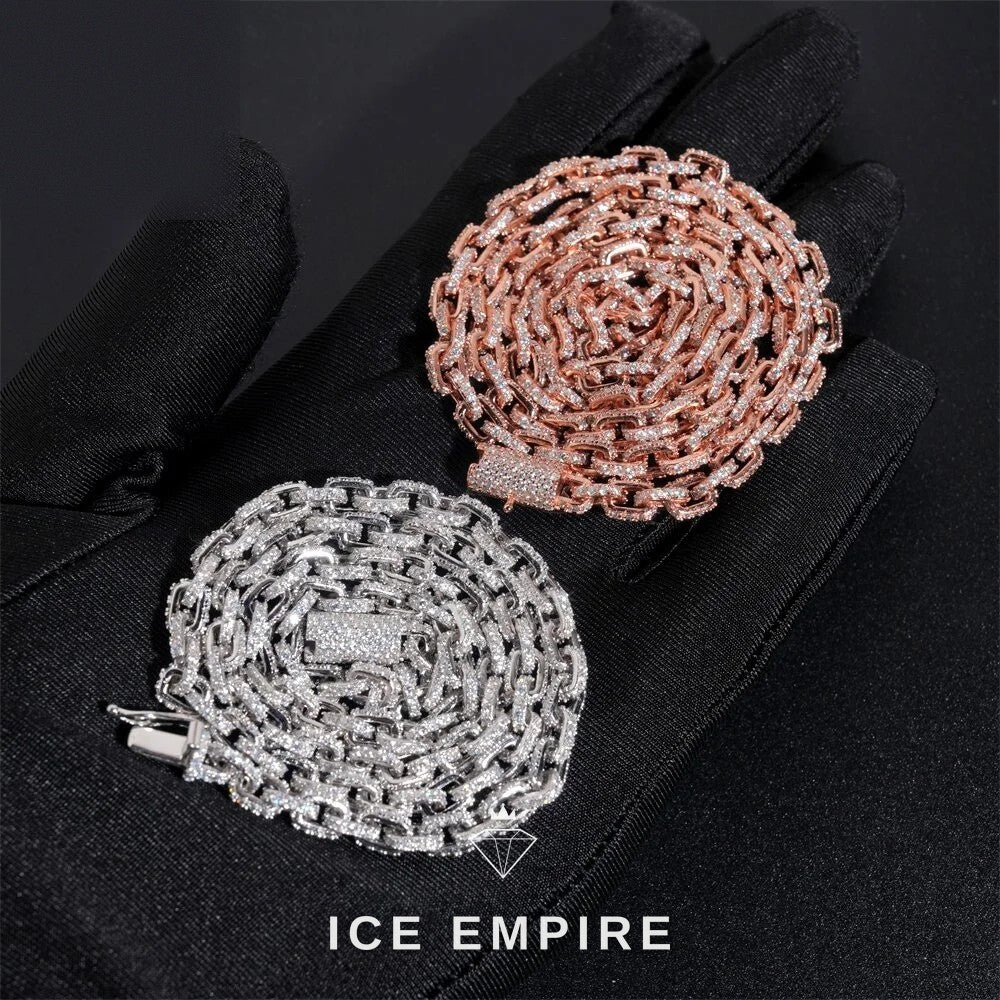 Iced Out Rose Gold Plated Moissanite Cuban Chain