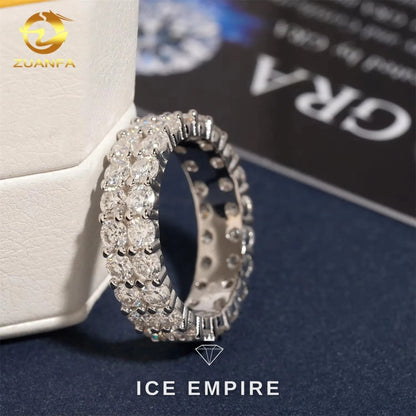 Iced Out 925 Silver Moissanite Ring