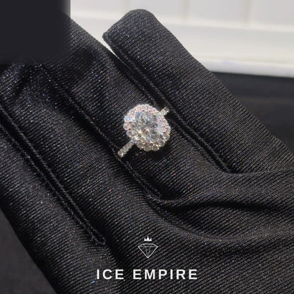 Iced Out Rose Gold Moissanite Engagement Ring