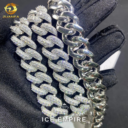 Iced Out Rose Gold Moissanite Cuban Chain