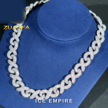 Iced Out Rose Gold Plated Moissanite Cuban Chain