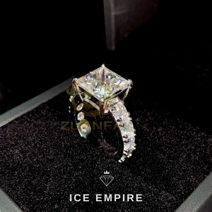 Iced Out Rose Gold Plated Moissanite Engagement Ring