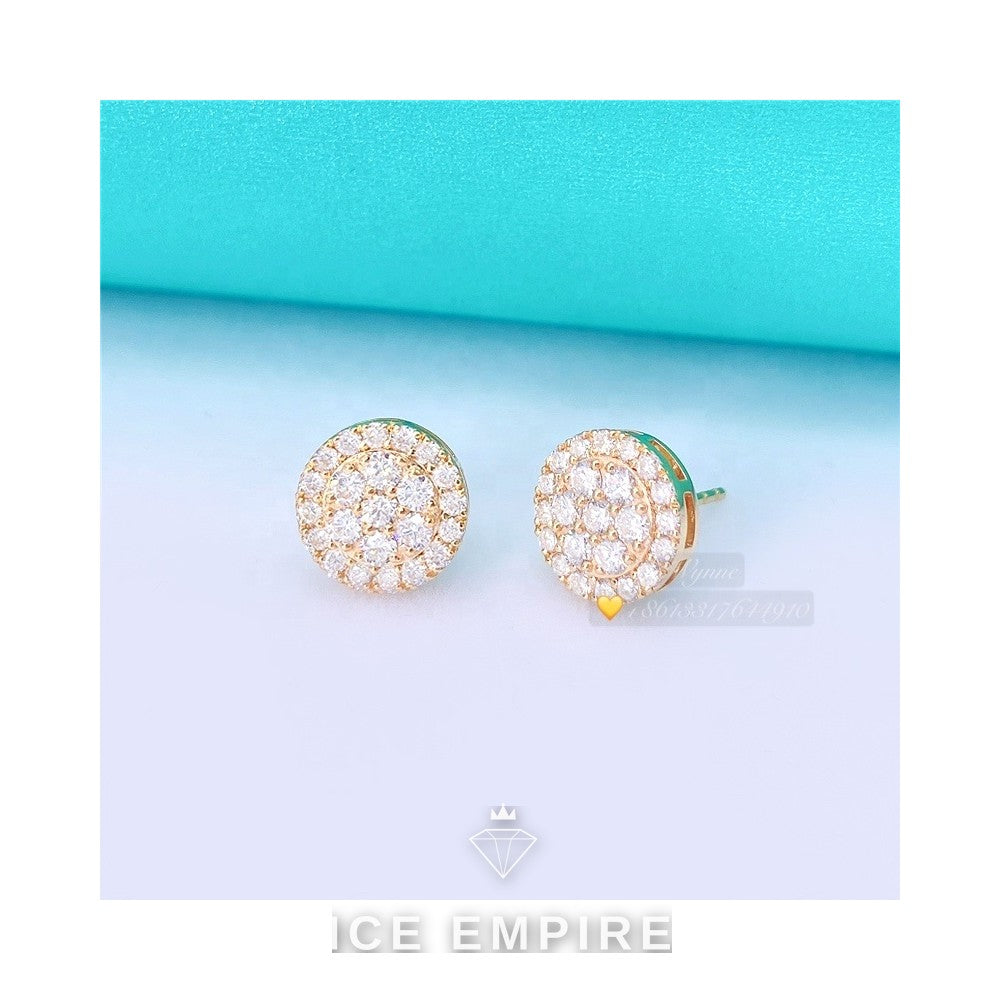 Iced Out 10K Gold Moissanite Earrings