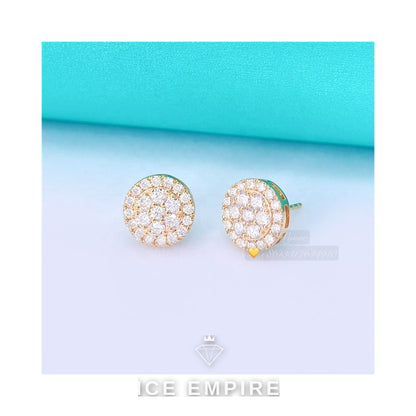 Iced Out 10K Gold Moissanite Earrings