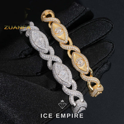 Iced Out 925 Silver Moissanite Cuban Chain