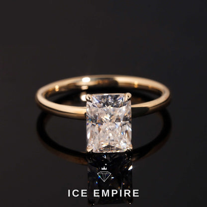 Iced Out 10K Gold Moissanite Engagement Ring