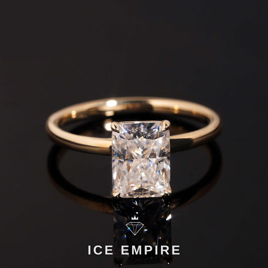Iced Out 10K Gold Moissanite Engagement Ring
