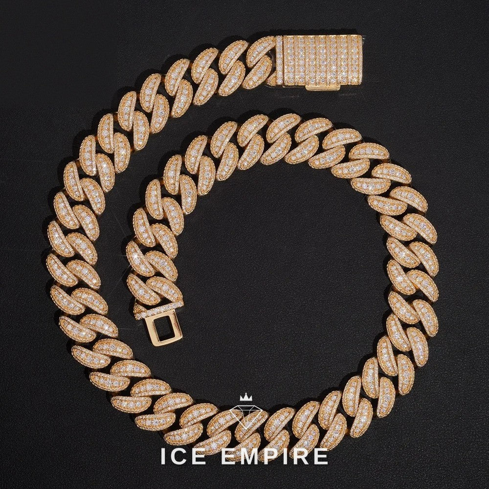 Iced Out Rose Gold Plated Moissanite Cuban Chain