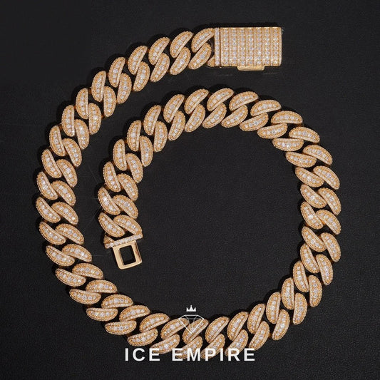 Iced Out Rose Gold Plated Moissanite Cuban Chain