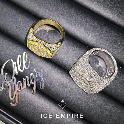 Iced Out Baguette 925 Silver Moissanite Ring